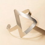 manchette bracelet argent triangle géométrique cadeau bijou femme