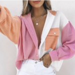 chemise gaze de coton blanc rose femme mode originale