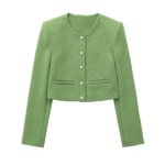 tailleur veste short tweed vert femme mode rentrée 2022