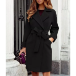 manteau en laine noir chic femme