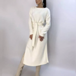 robe longue blanche en laine chic femme