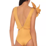 maillot de bain une pièce design luxe fleur jaune