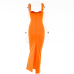 robe longue orange chic femme pas chère en ligne