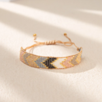 bracelet ajustable en perle de verre femme