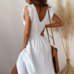 robe longue dété blanche en gaze de coton
