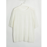 t-shirt en laine tricoté blanc femme