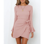 robe de soirée minimaliste rose femme