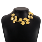 parure  collier ras du cou  et boucles doreilles pendantes pour femme plaqué or