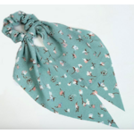 Chouchou foulard imprimé floral quai de seine vert