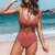 bikini femme 2 pièces rouge brique tendance en ligne maillot de bain été 2021