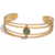 bracelet jonc plaqué or pierre verte acier inoxydable