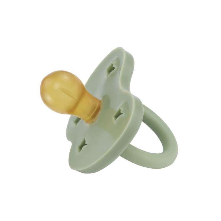 sucette Hevea Planet ronde - 0-3 mois - caoutchouc naturel - moss green