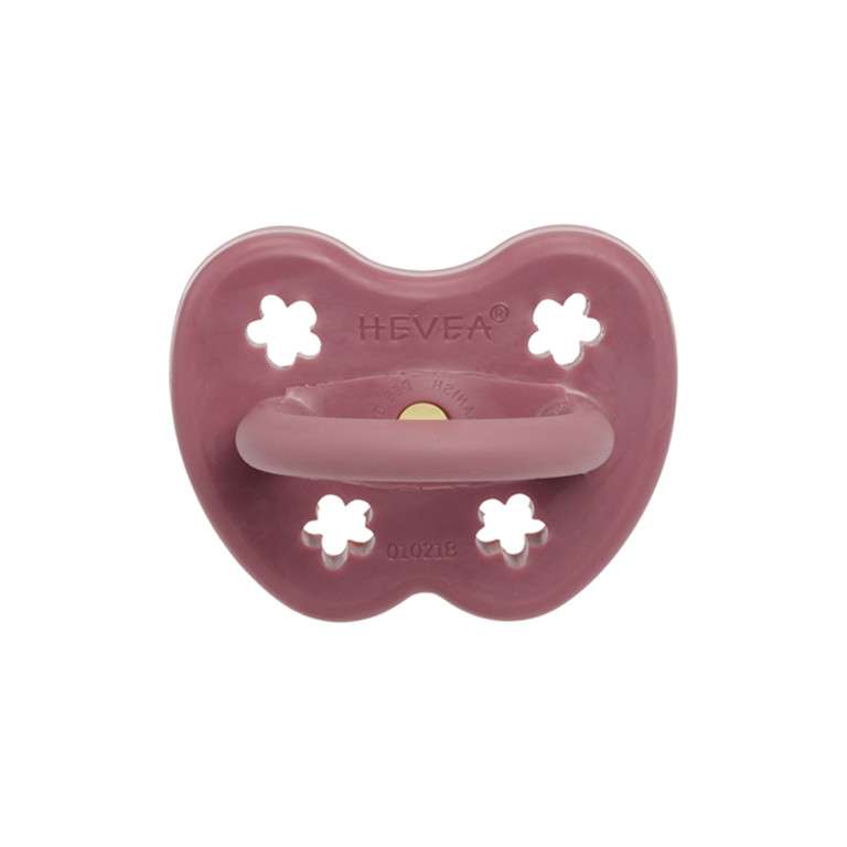 sucette bébé Hevea Planet ronde - 3 - 36  mois - caoutchouc naturel - rose wood