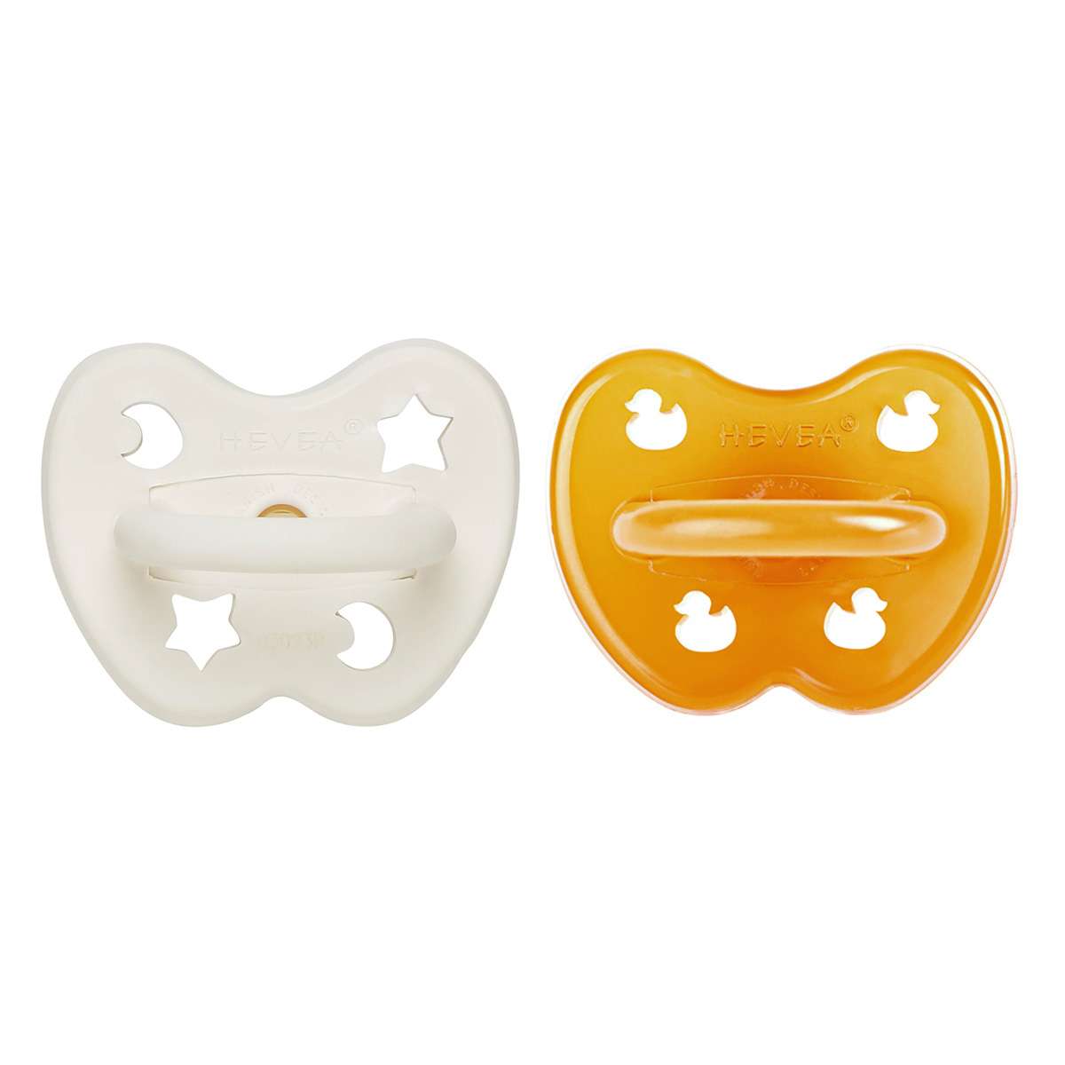 Lot de 2 Tétines Hevea Planet symétriques en Caoutchouc  milky white et naturel