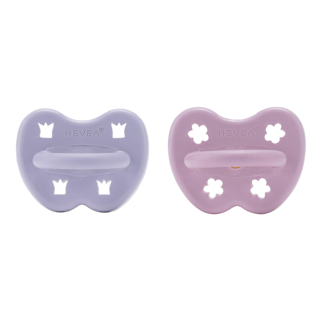 Lot de 2 Tétines Hevea planet physiologiques en Caoutchouc naturel 3-36 mois light orchidée  et dusty violet