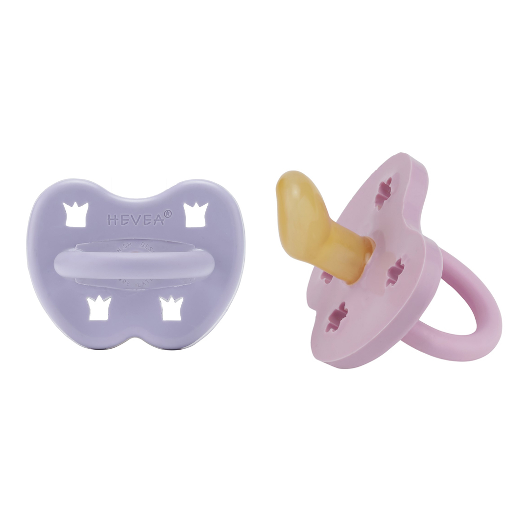 Lot de 2 sucettes bébé Hevea planet physiologiques en Caoutchouc naturel 3-36 mois light orchidée  et dusty violet