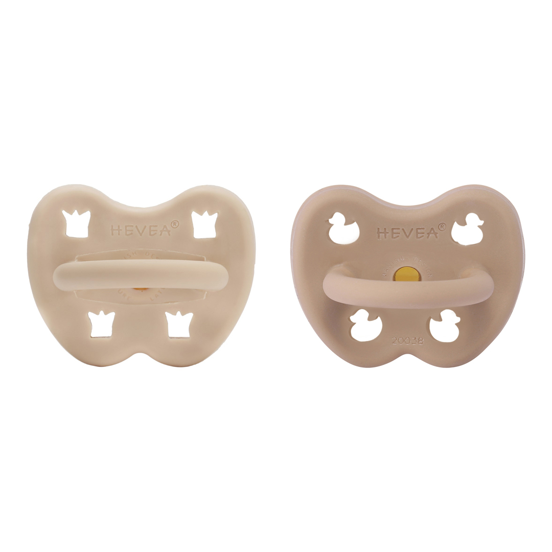 Lot de 2 Tétines Hevea planet physiologiques en Caoutchouc naturel 3-36 mois sandy nude tan beige
