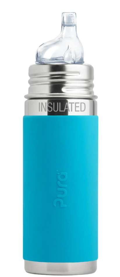 Biberon Isotherme Évolutif Pura Kiki 260 ml – Acier Inoxydable et Bec Silicone - bleu