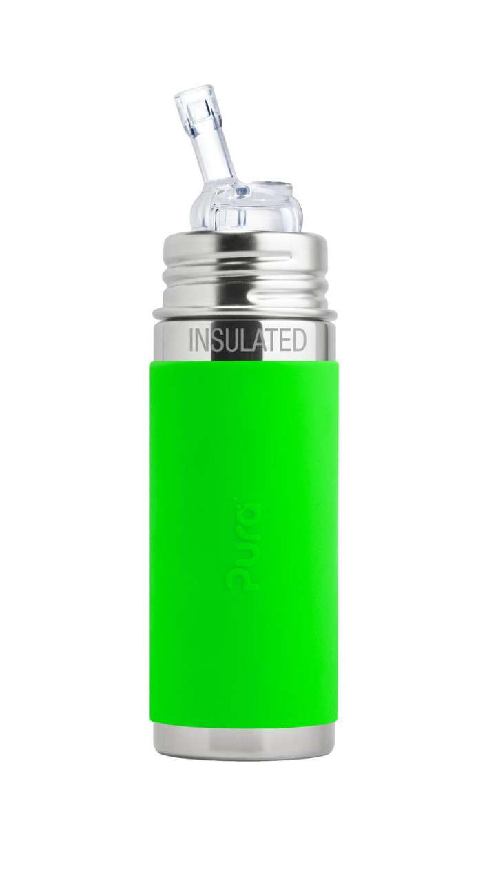 gourde paille isotherme 260ml - vert