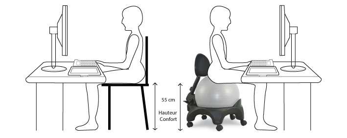chaise de bureau tonic chair confort gris