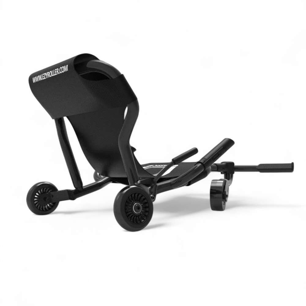 Ezyroller Classic X noir, vue arrière montrant le dossier et les roues arrière renforcées.