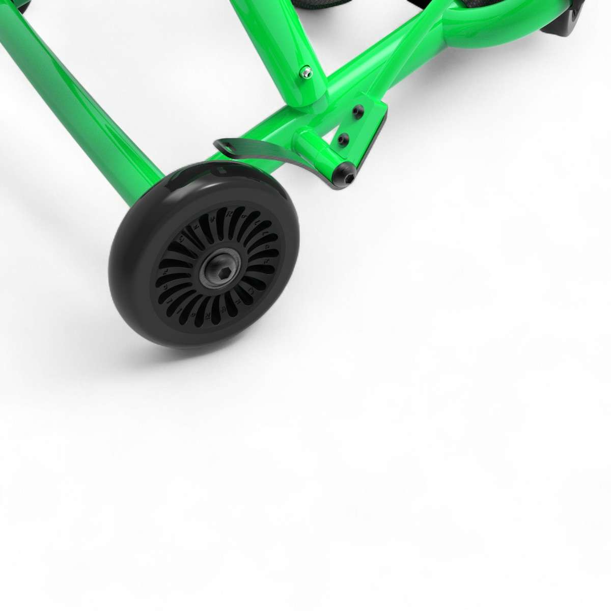 Ezyroller Classic vert – détail du frein et des roues