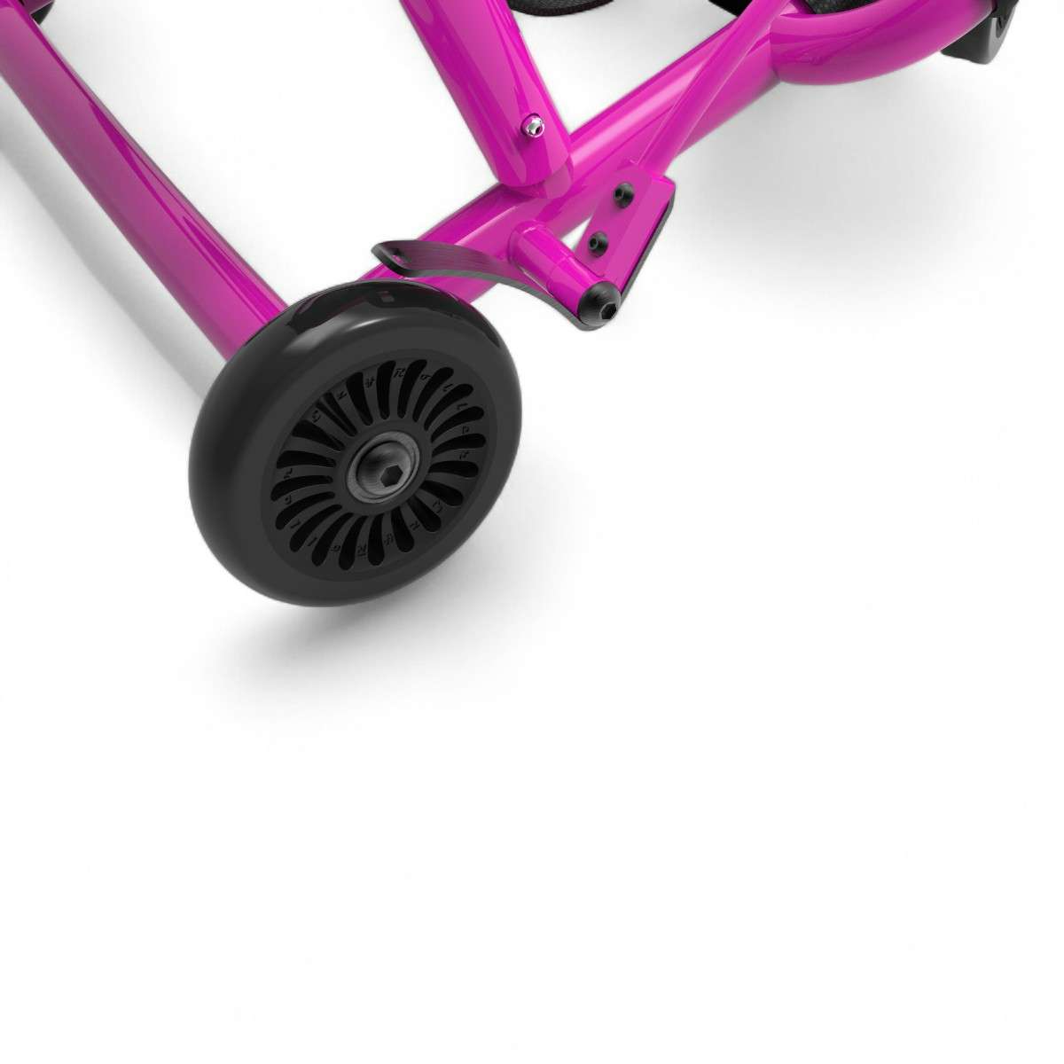 Ezyroller Classic rose – détail du frein et des roues