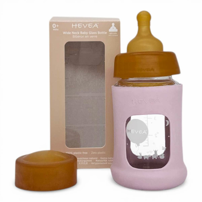 biberon-en-verre-borosilicate-hevea-150-ml-powder-pink-avec-tetine-bouchon-et-manchon-en-caoutchouc-naturel