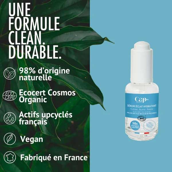 Hydralys M, actif naturel du sérum Cap Hydra issu de melons de Provence upcyclés, efficacité hydratante prouvée +21 % à 8 h