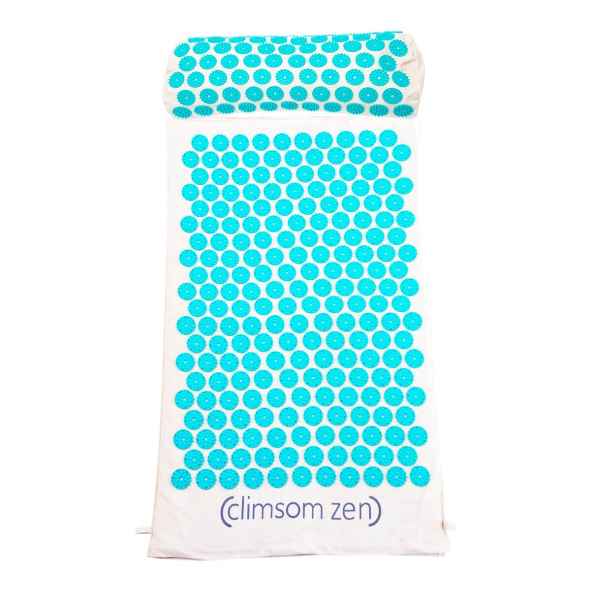 Pack Climsom Zen  tapis et coussin d’acupression à picots bleus sur housse en coton bio
