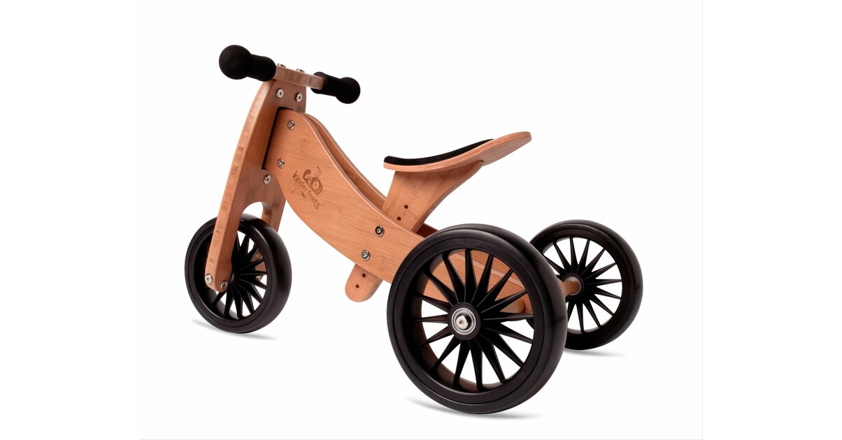 Tricycle Draisienne 2 En 1 En Bois Kinderfeets - Pour Enfant à Partir De 1 An, Vert Sauge, Léger - 8