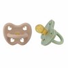 Lot de 2 Tétines Hevea planet rondes 3-36 mois caoutchouc naturel  Tan Beige & Moss Green Two-Pack (2)