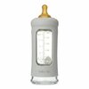 Biberon en verre borosilicaté Hevea 250 ml gorgeous grey avec tétine, bouchon et manchon en caoutchouc naturel
