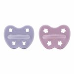 Lot de 2 Tétines Hevea planet rondes 3-36 mois caoutchouc naturel Dusty Violet & Light Orchid Two-Pack (1)