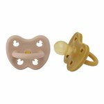 Lot de 2 Tétines Hevea planet rondes 3-36 mois caoutchouc naturel Golden Honey and Tan Beige_3 to 36 Months_Side View