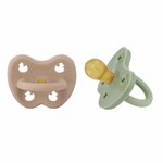 Lot de 2 Tétines Hevea planet rondes 3-36 mois caoutchouc naturel  Tan Beige & Moss Green Two-Pack (2)