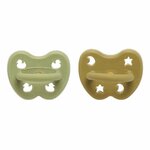 Lot de 2 Tétines Hevea planet rondes 3-36 mois caoutchouc naturel hunter_green_3-36_round_olive_01