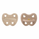 Lot de 2 Tétines Hevea planet rondes 3-36 mois caoutchouc naturel SandandTanBeige_3to36M_twoPack