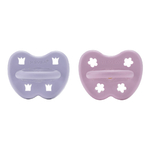 Lot de 2 Tétines Hevea planet physiologiques en Caoutchouc naturel 3-36 mois light orchidée  et dusty violet