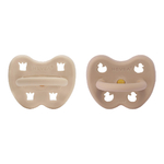 Lot de 2 Tétines Hevea planet physiologiques en Caoutchouc naturel 3-36 mois sandy nude tan beige