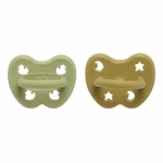 Lot de 2 Tétines Hevea planet rondes 3-36 mois caoutchouc naturel hunter_green_3-36_round_olive_01