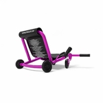 Ezyroller Classic rose – vue arrière avec cadre en acier et siège en toile noire