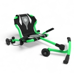 Ezyroller Drifter X vert en vue avant, kart sans pédales pour enfants de 6 à 14 ans.