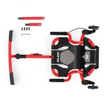 Vue de dessus du Ezyroller Drifter X rouge avec ses extensions, visserie et guidon démontés.