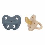 Lot de 2 Tétines Hevea Planet en Caoutchouc naturel Sand et Ocean Blue - ortho - physiologique