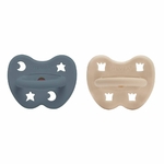 Lot de 2 Tétines Hevea Planet en Caoutchouc naturel Sand et Ocean Blue