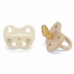 Lot de 2 Tétines Hevea - milkywhite & sand