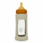 biberon-en-verre-borosilicate-hevea-col-large-250-ml-avec-manchon-caoutchouc-naturel-ivoire