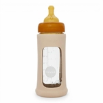 biberon-en-verre-borosilicate-hevea-col-large-250-ml-avec-manchon-caoutchouc-naturel-sand