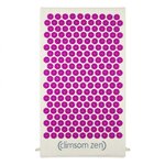 Tapis d’acupression Climsom Zen violet, picots violets sur housse en coton bio écru